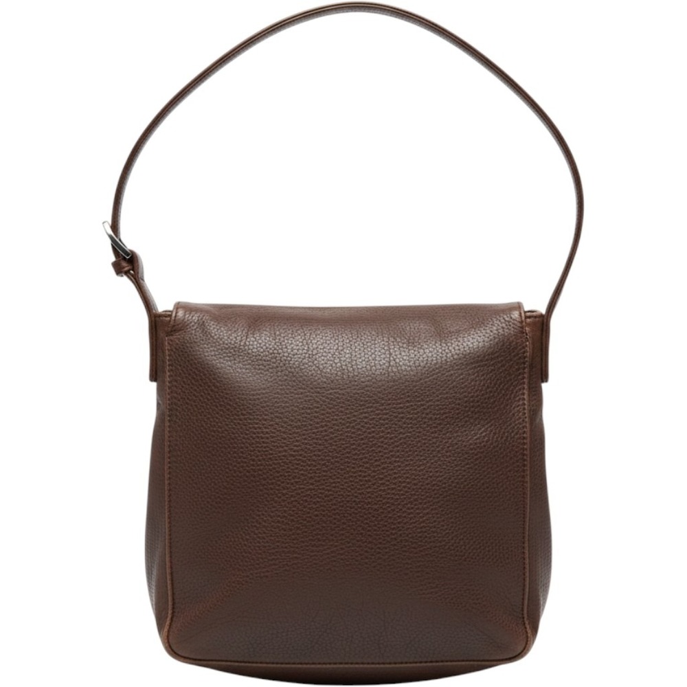 Vintage Tommy Hilfiger Brown Pebbled Leather Flap Shoulder Bag Messenger Slouchy